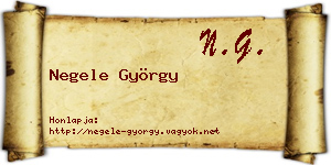 Negele György névjegykártya