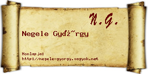 Negele György névjegykártya